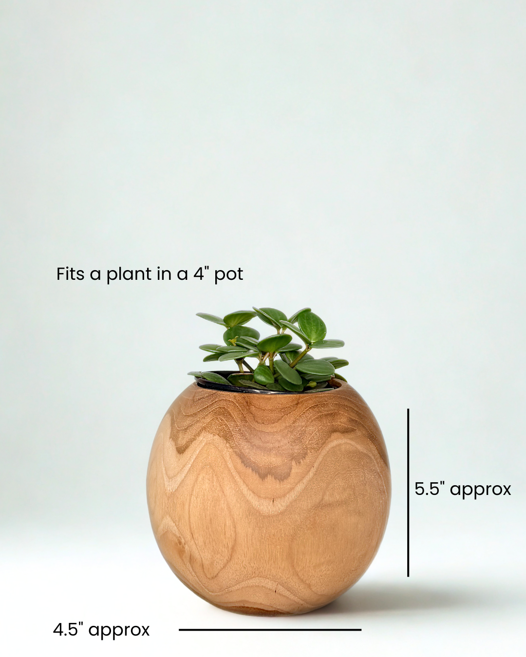 Teak round planter